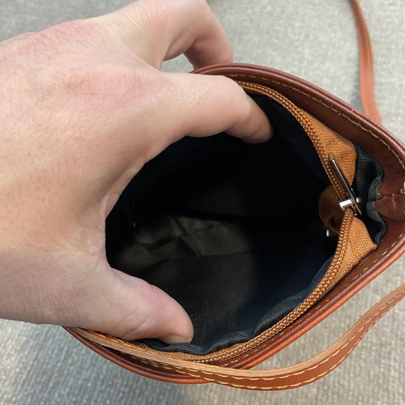 Leather Crossbody Bag Womens Small Brown Made In Italy Adjustable Strap - Picture 5 of 7